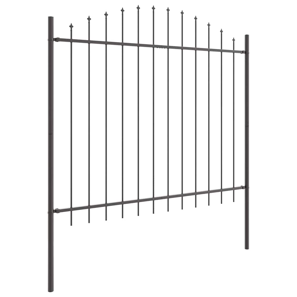 Kerti Kerítés WOERDEN 8 pcs 170 x 190 cm Porszórt acél Szürke