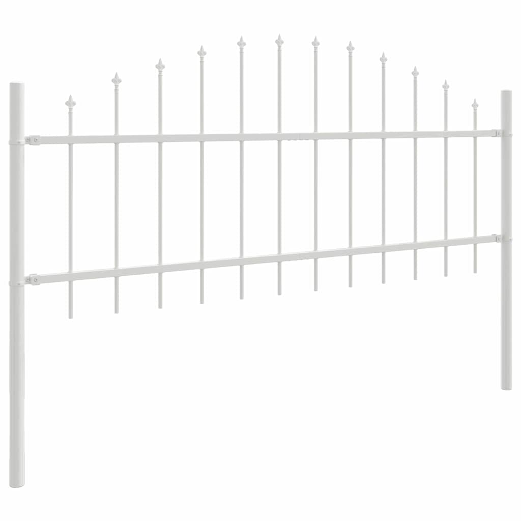 Kerti Kerítés WOERDEN 2 pcs 170 x 115 cm Porszórt acél Fehér