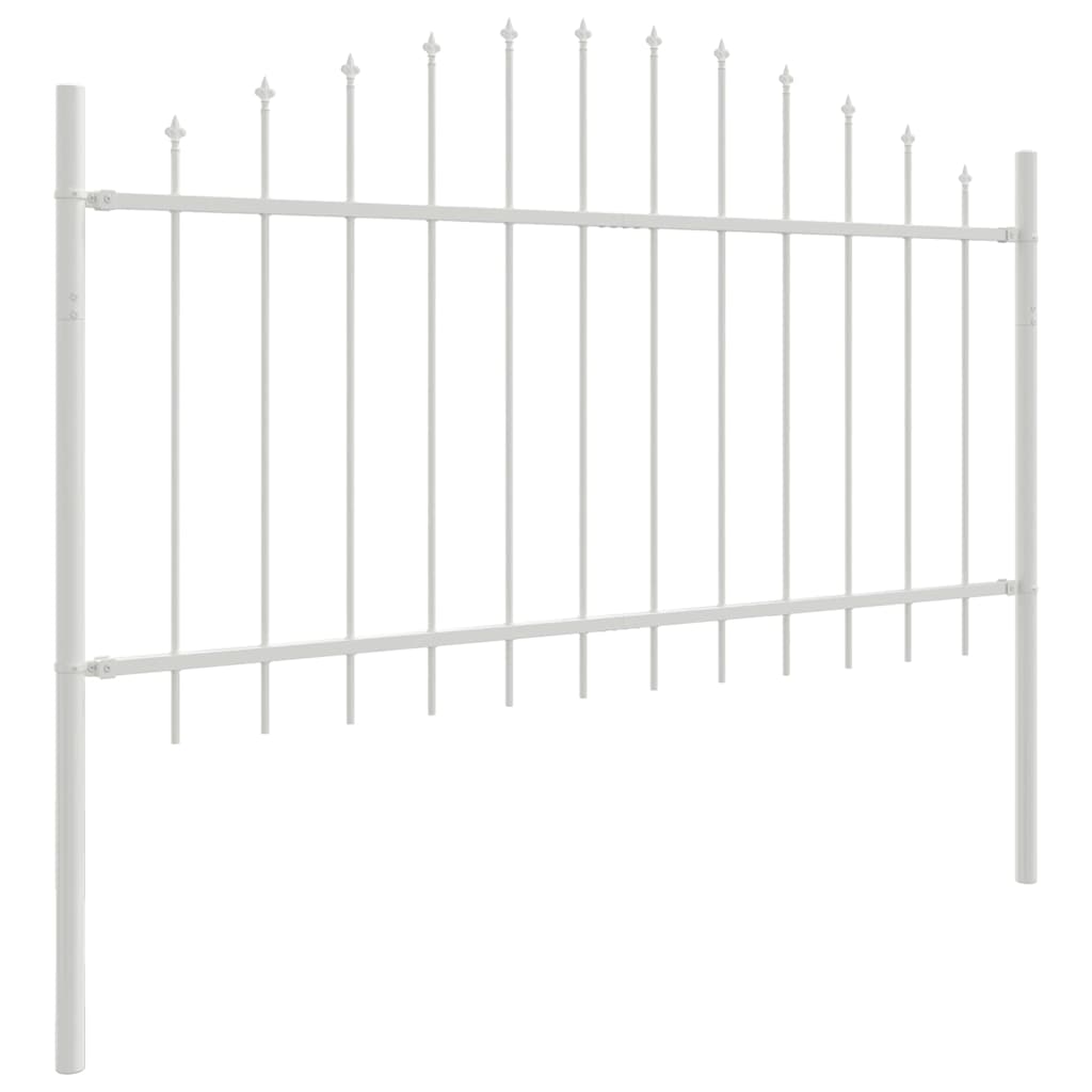 Kerti Kerítés WOERDEN 2 pcs 170 x 140 cm Porszórt acél Fehér