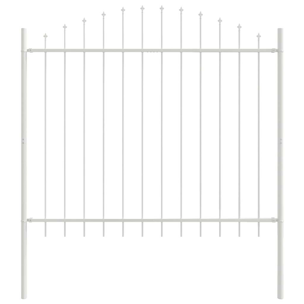 Kerti Kerítés WOERDEN 2 pcs 170 x 165 cm Porszórt acél Fehér