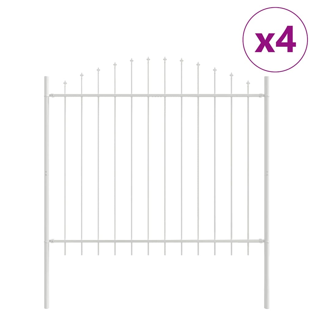 Kerti Kerítés WOERDEN 4 pcs 170 x 190 cm Porszórt acél Fehér