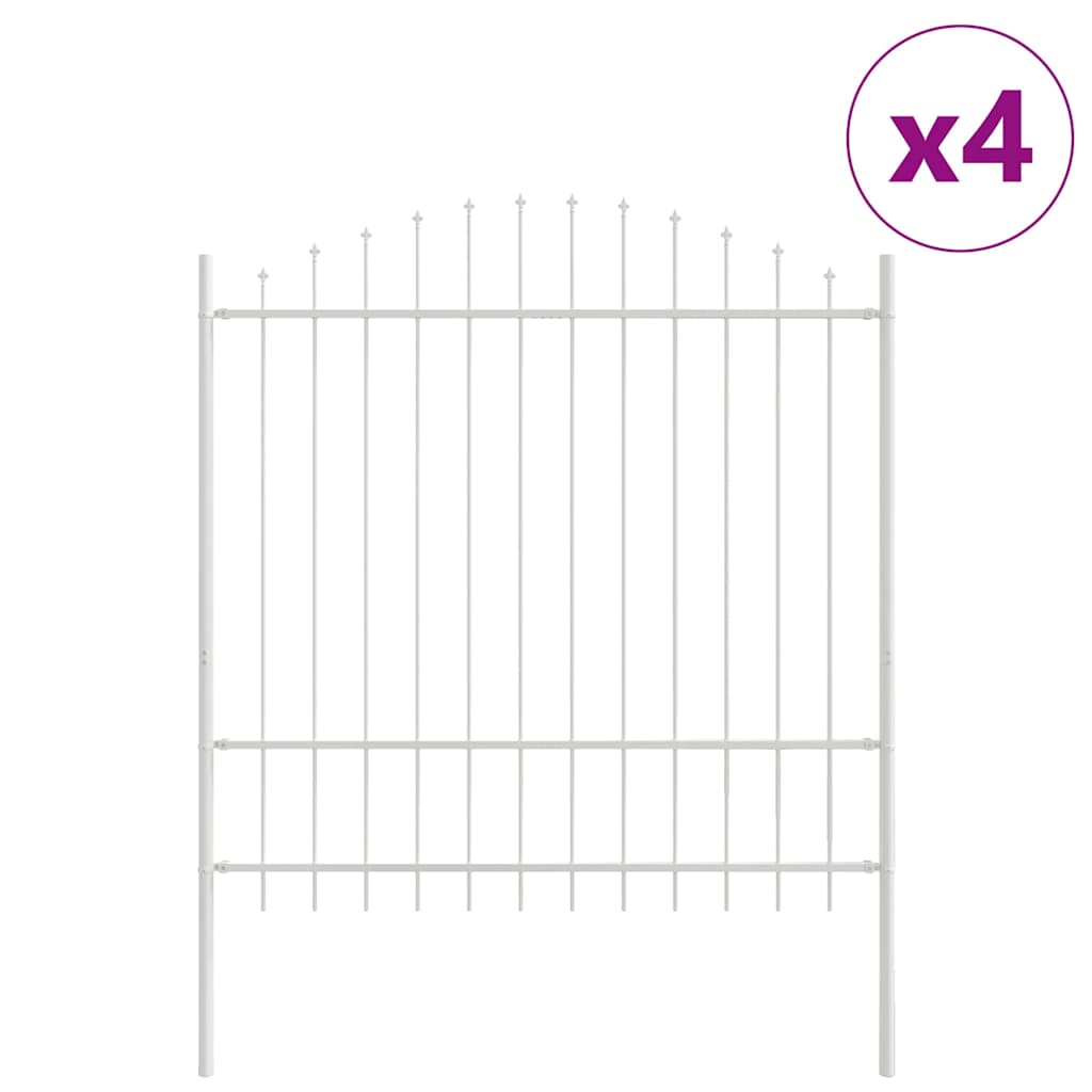 Kerti Kerítés 4 pcs Fehér 170 x 215 cm Porszórt acél