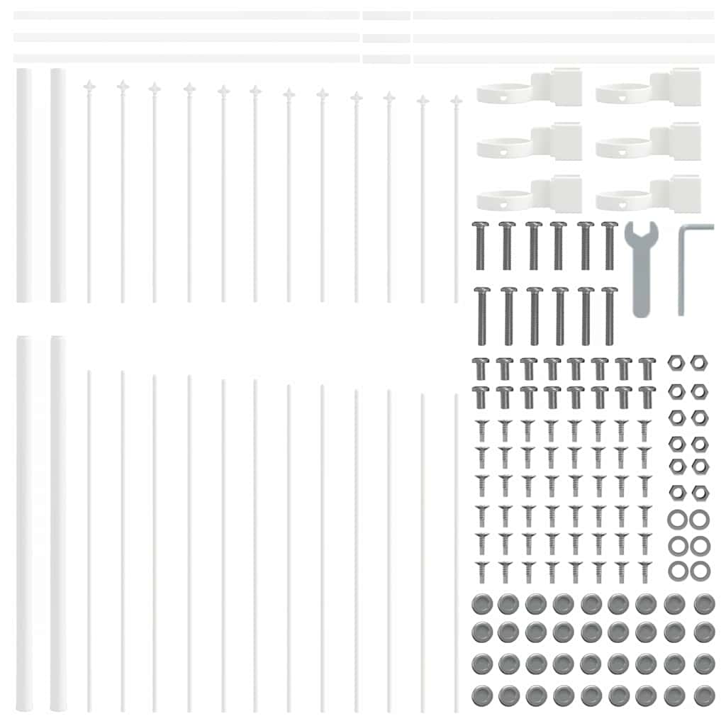 Kerti Kerítés 4 pcs Fehér 170 x 215 cm Porszórt acél