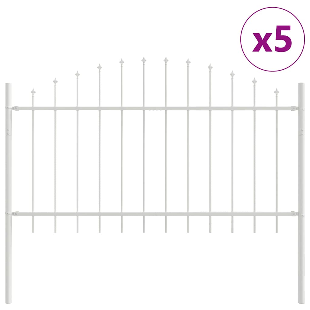 Kerti Kerítés WOERDEN 5 pcs 170 x 140 cm Porszórt acél Fehér