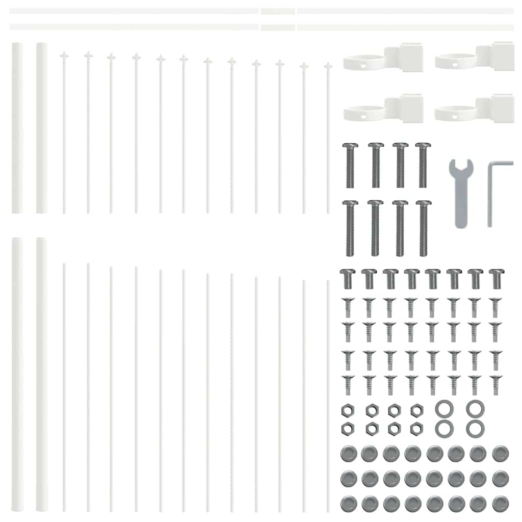 Kerti Kerítés WOERDEN 6 pcs 170 x 190 cm Porszórt acél Fehér