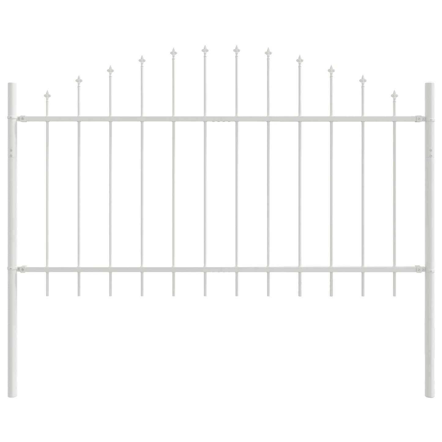 Kerti Kerítés 7 pcs Fehér 170 x 140 cm Porszórt acél