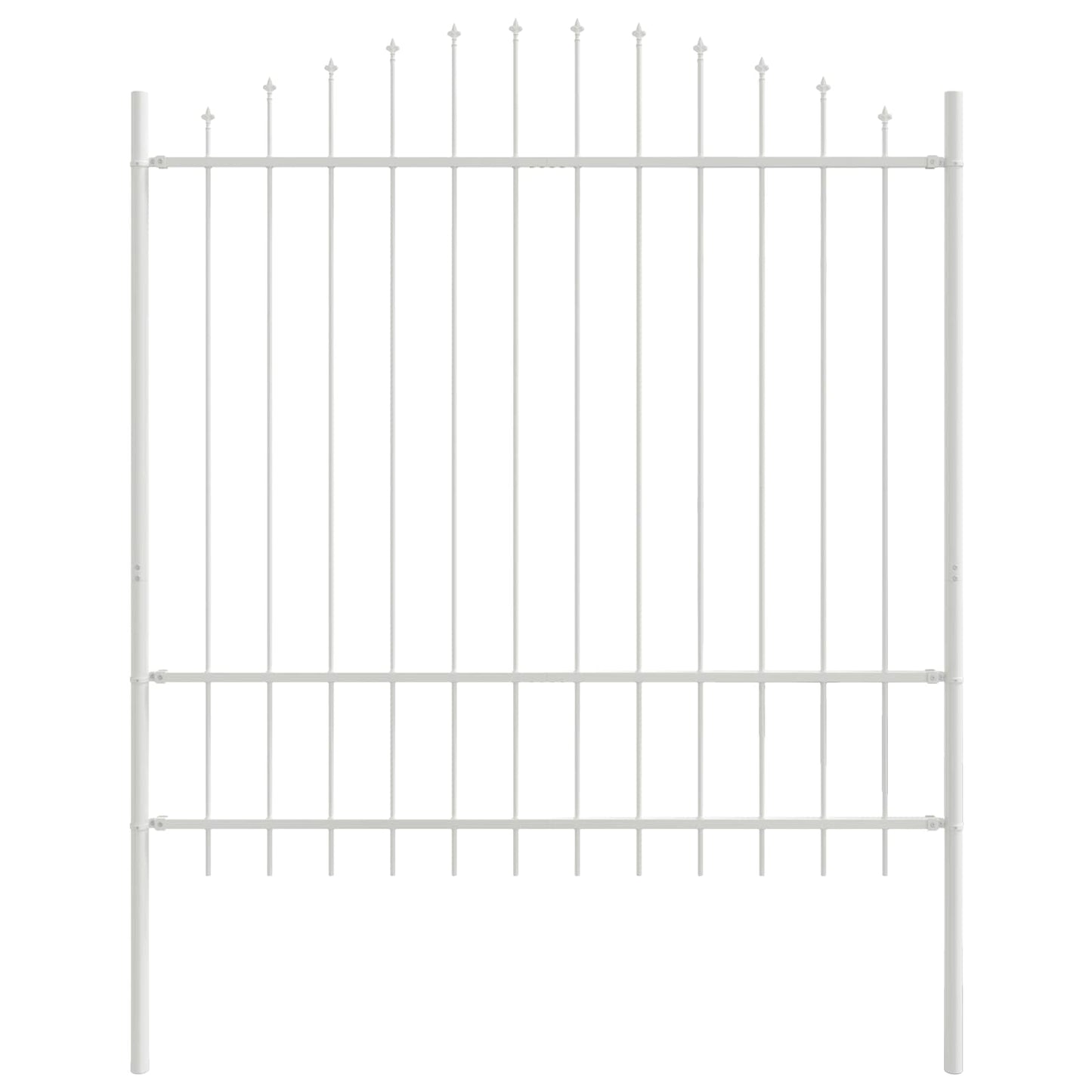 Kerti Kerítés WOERDEN 7 pcs 170 x 215 cm Porszórt acél Fehér