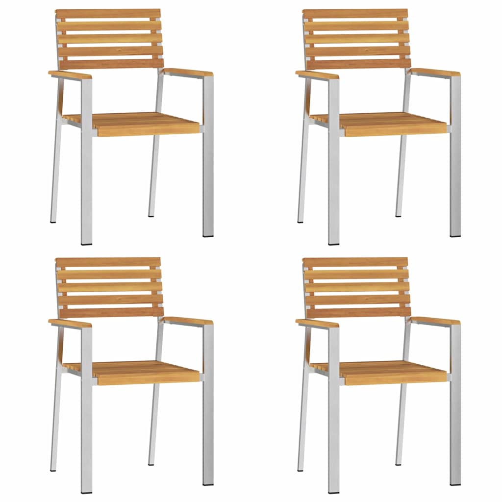 Kert étkező szett 5 pcs Szilárd akácfa és rozsdamentes acél