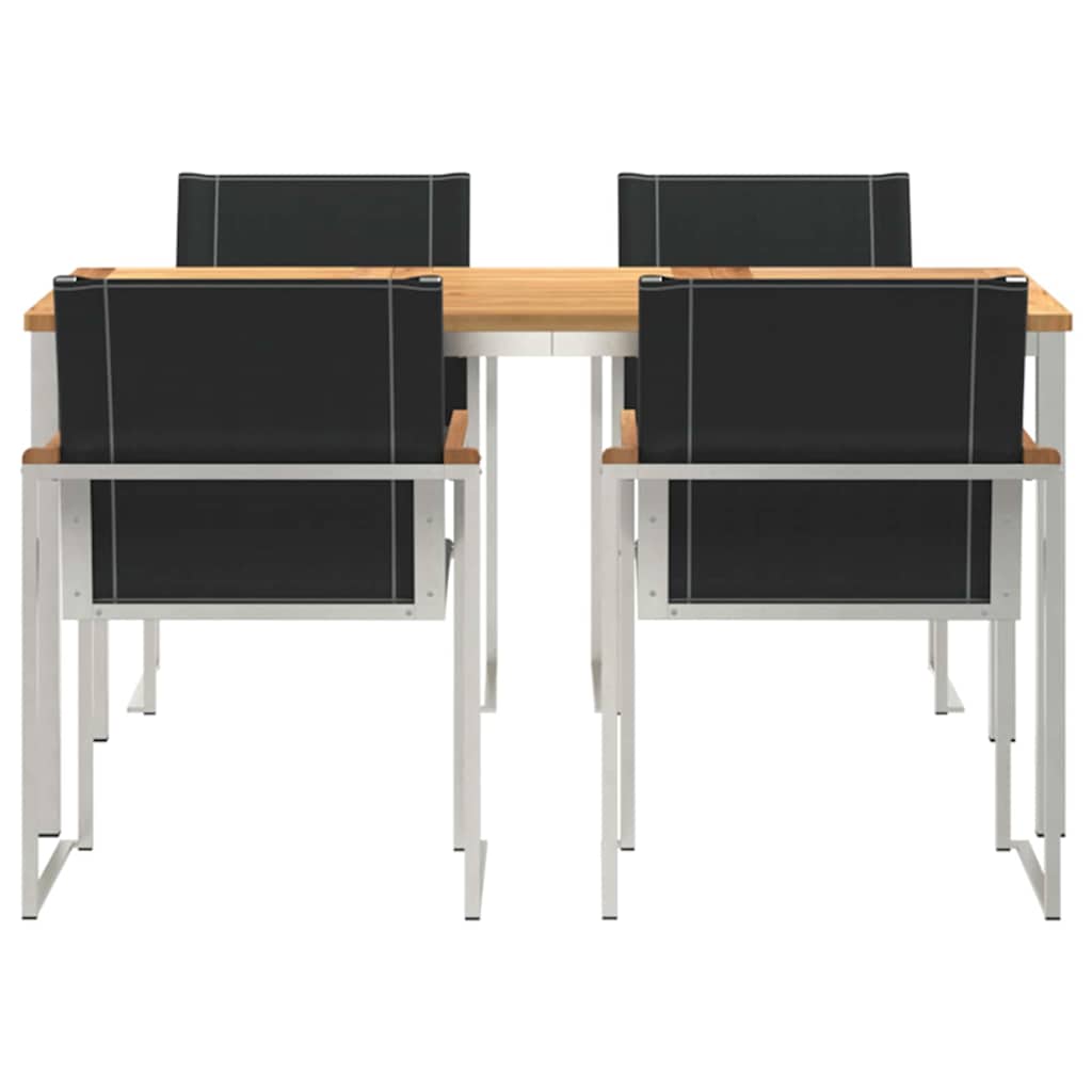 Kert étkező szett 5 pcs Szilárd akácfa és rozsdamentes acél
