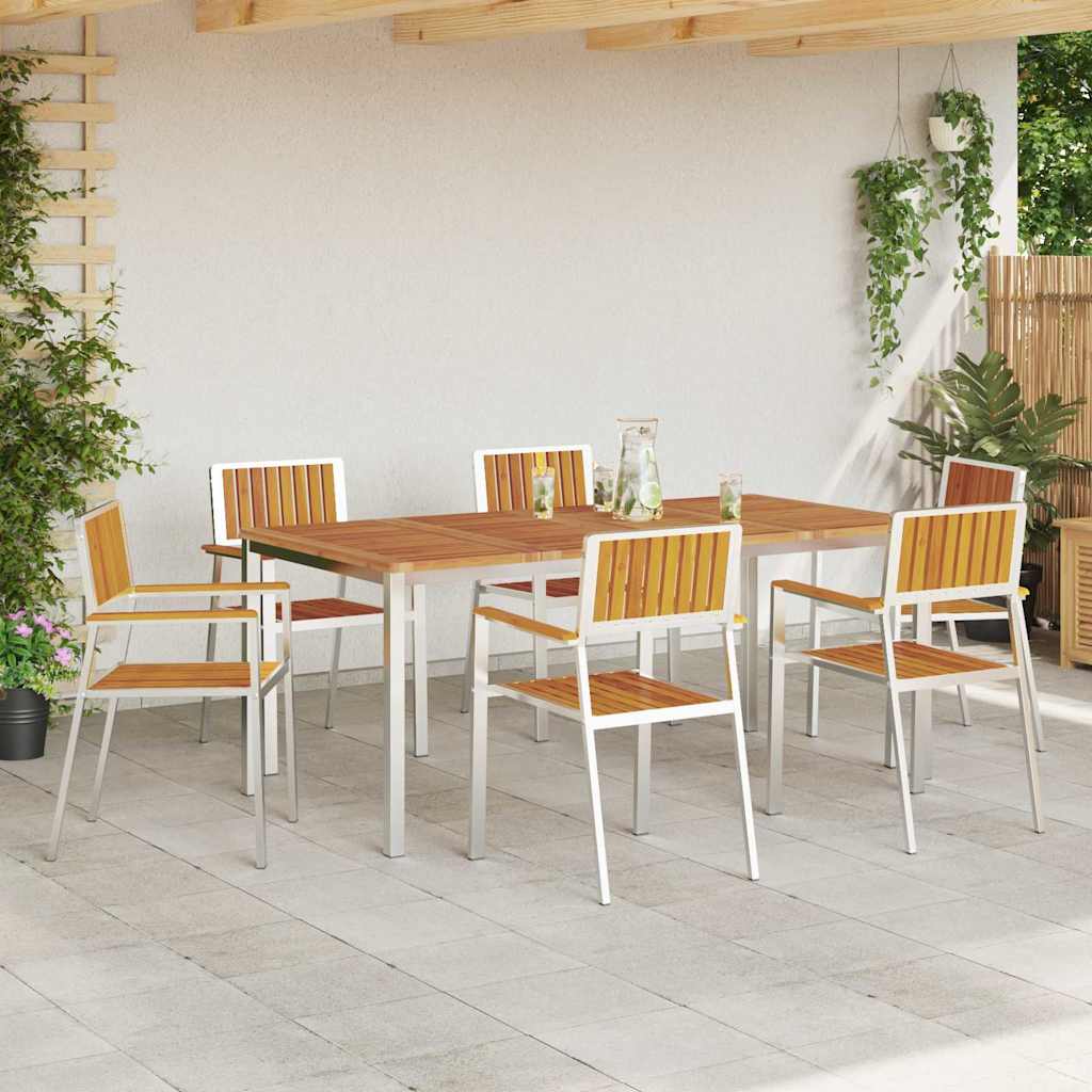 Kerti Szék 6 pcs Barna 56 x 54,5 x 87 cm Tömör Akácfa