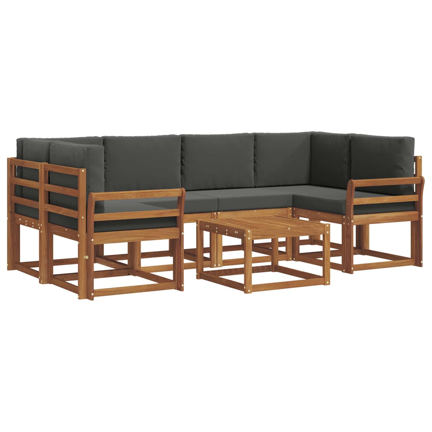 Kültéri kanapé szett párnával 7 pcs Természetes és antracit
