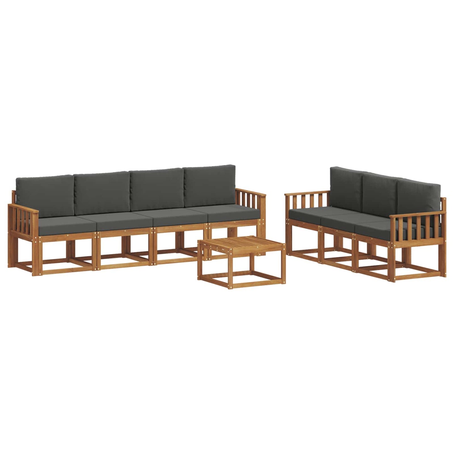 Kültéri kanapé szett párnával 8 pcs Természetes és antracit