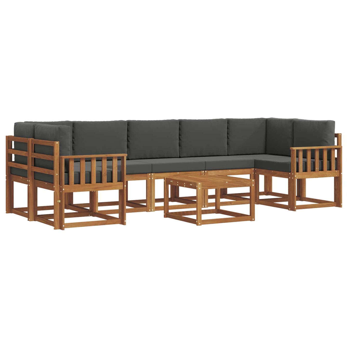 Kültéri kanapé szett párnával 8 pcs Természetes és antracit