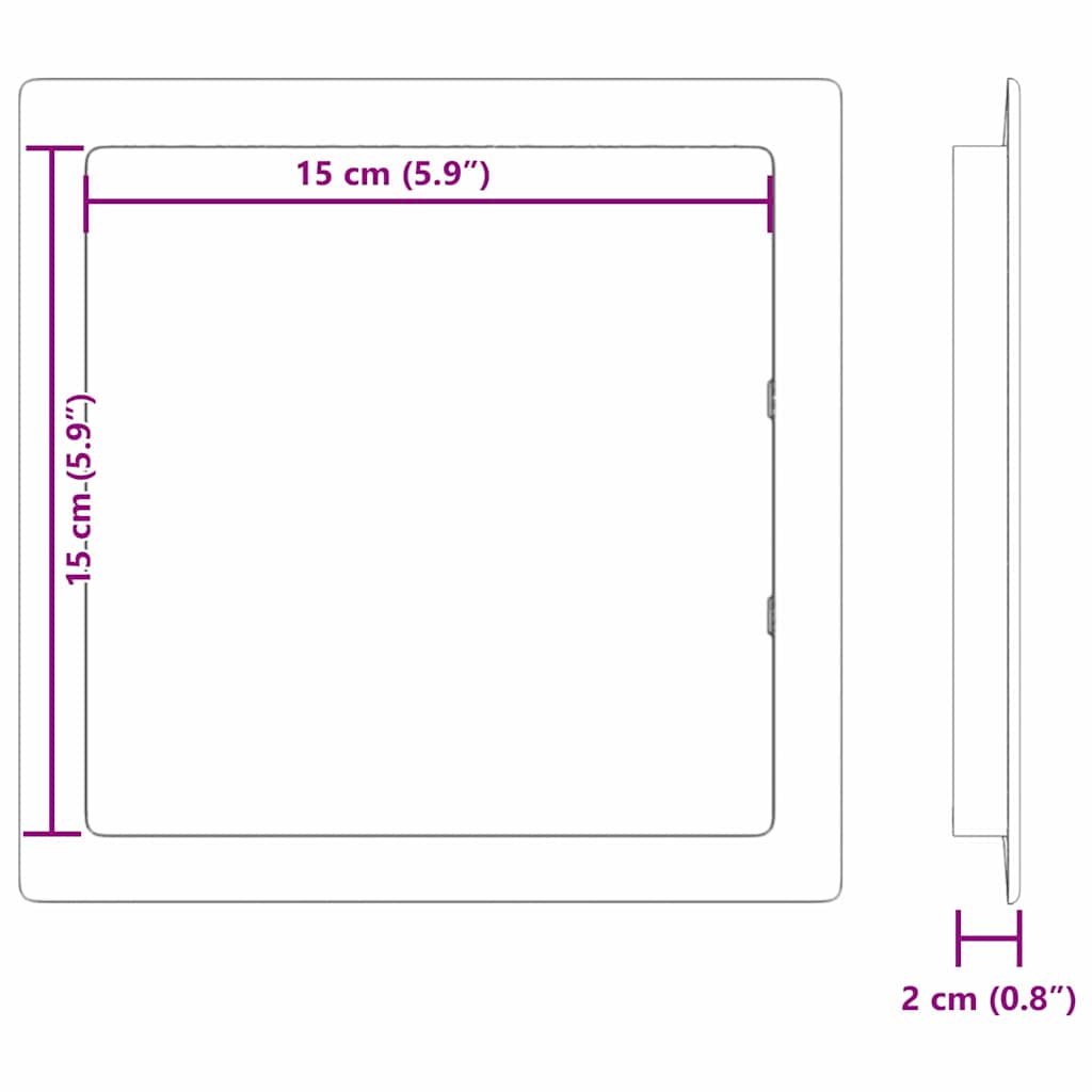 Hozzáférési Panelek 2 pcs Fehér 15 x 15 cm ABS Műanyag