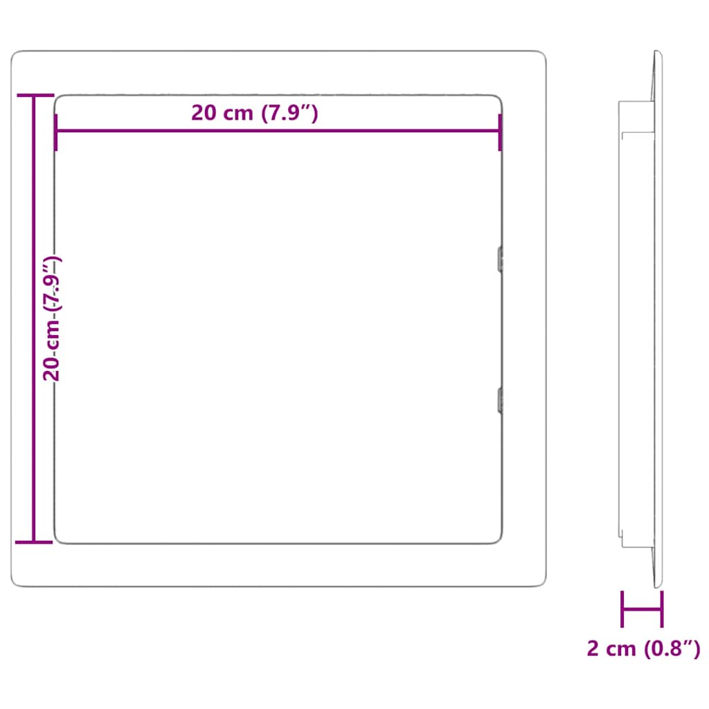 Hozzáférési Panelek 2 pcs Fehér 20 x 20 cm ABS Műanyag