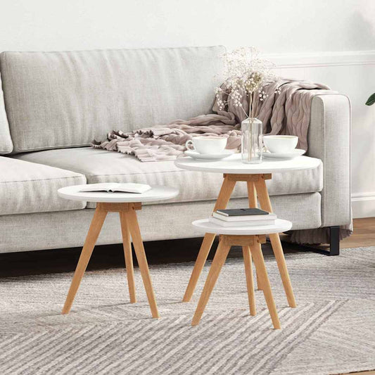 Dohányzóasztal 3 pcs Barna Masszív diófa