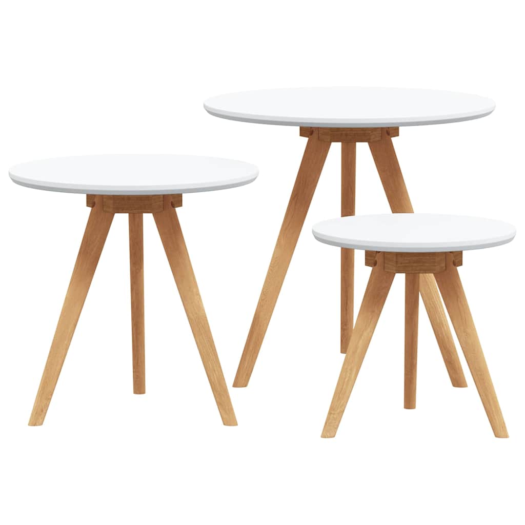 Dohányzóasztal 3 pcs Barna Masszív diófa