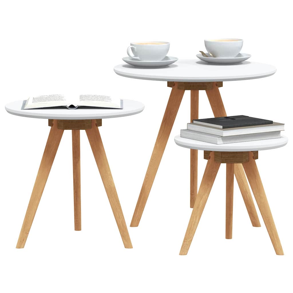Dohányzóasztal 3 pcs Barna Masszív diófa