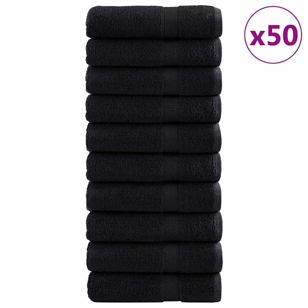 Vendégtörölköző SOLUND 50 db Fekete 50 x 100 cm 550 gsm