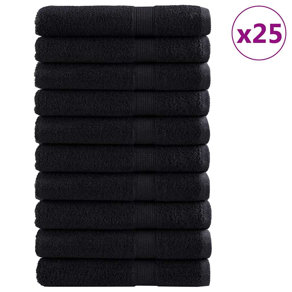 Vendégtörölköző SOLUND 25 db Fekete 100 x 200 cm 550 gsm