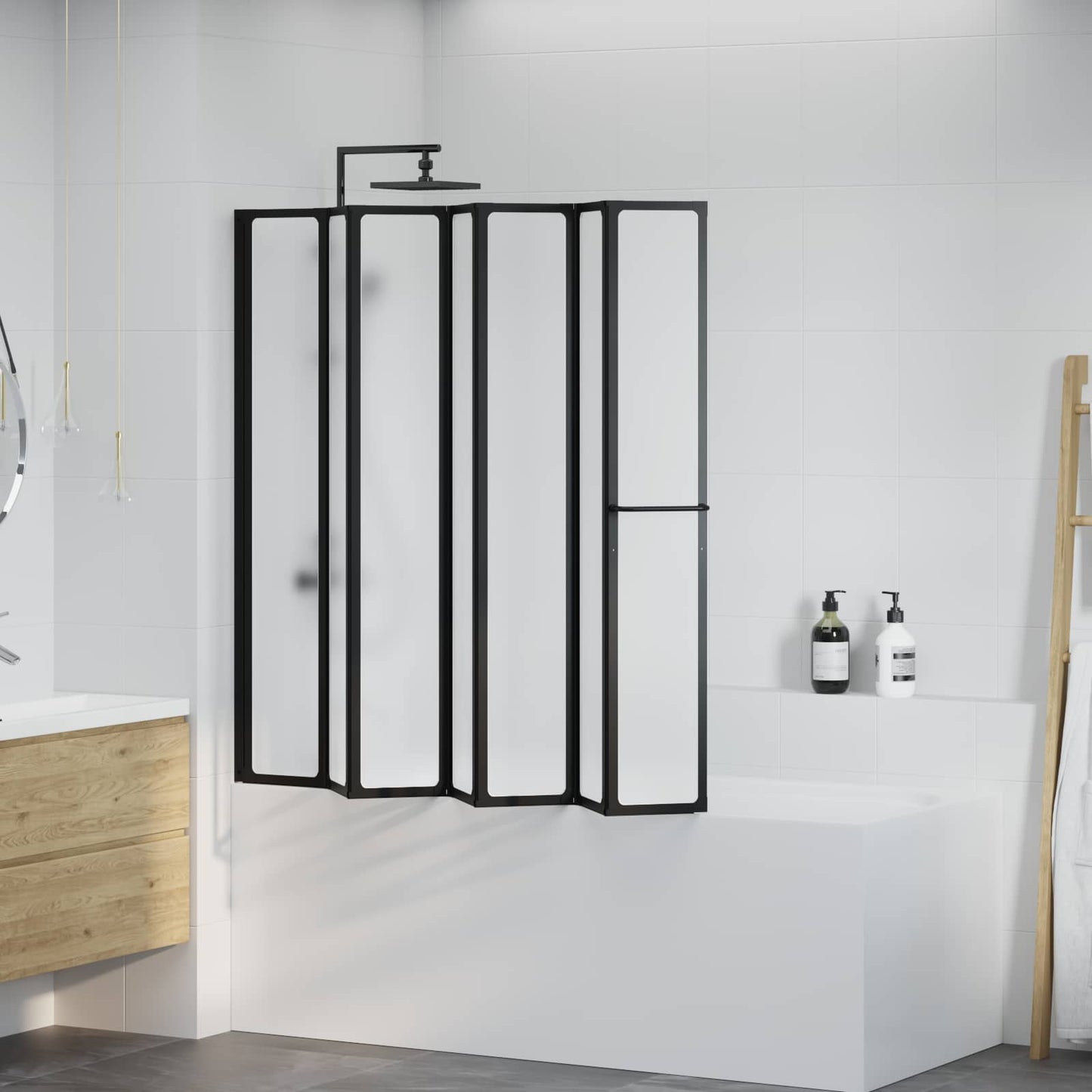 Zuhanyfal Fekete 168 x 140 cm Alumínium