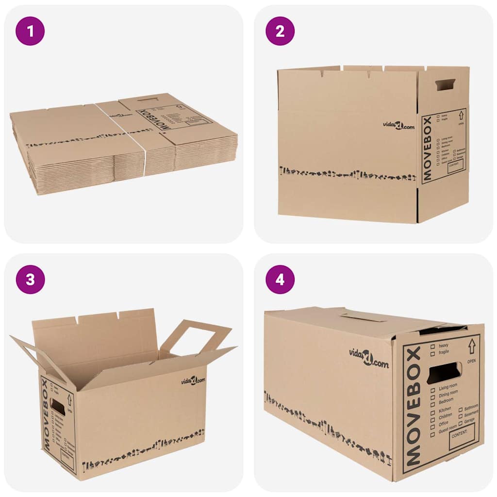 Költöző Doboz 20 pcs Természetes 59 x 31,5 x 31,5 cm Karton