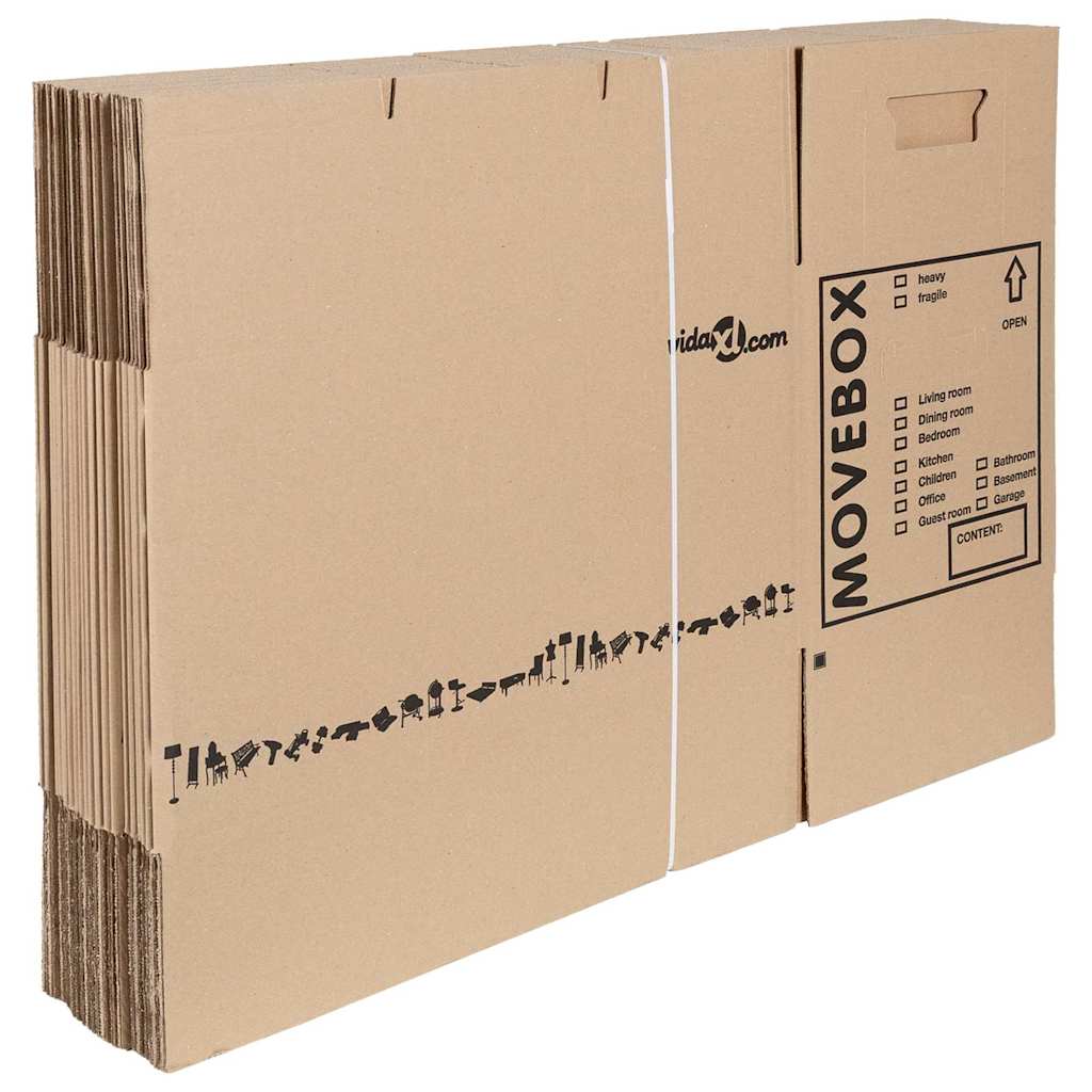 Költöző Doboz 20 pcs Természetes 59 x 31,5 x 31,5 cm Karton