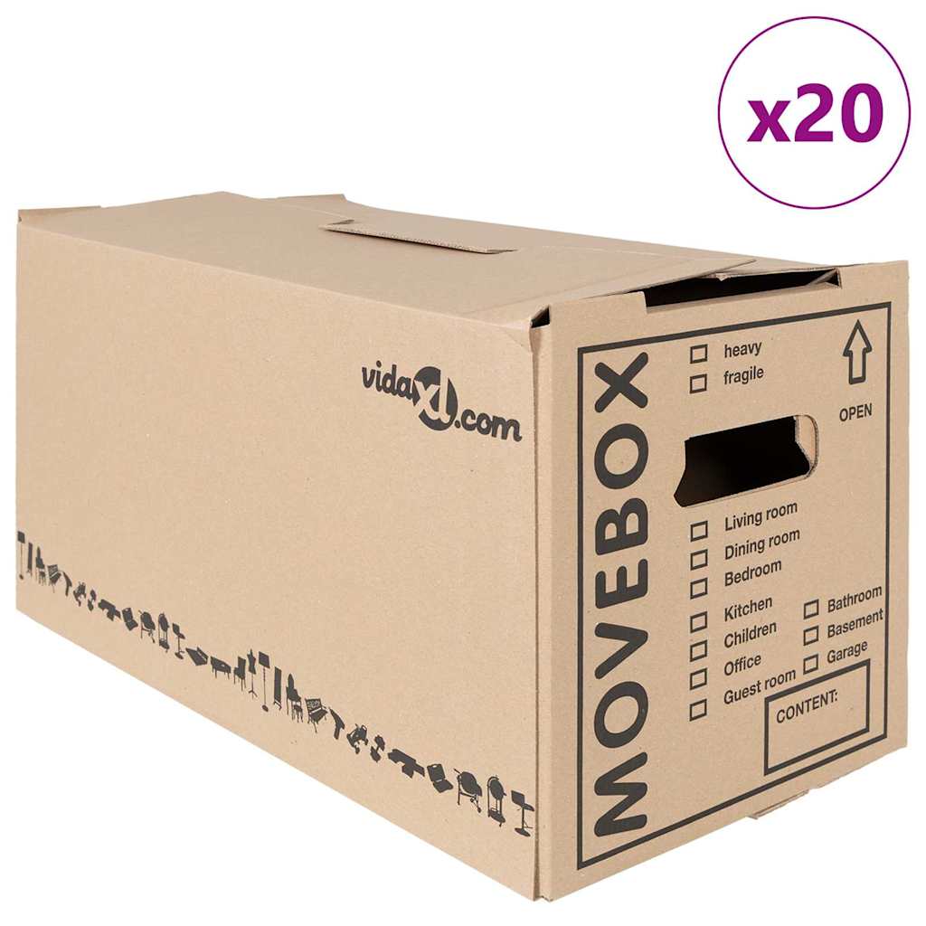 Költöző Doboz 20 pcs Természetes 59 x 31,5 x 31,5 cm Karton