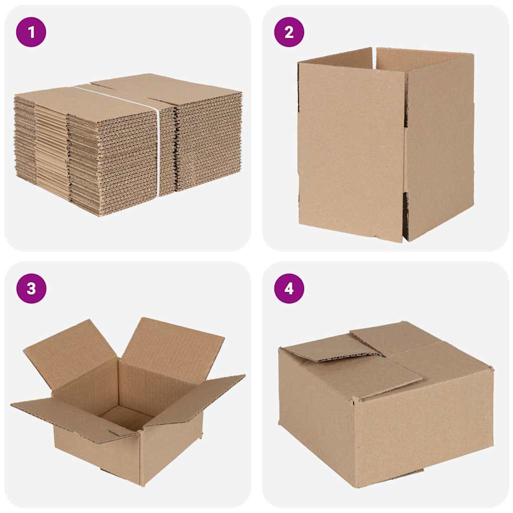 Hajtható doboz 50 pcs Természetes 15 x 15 x 8 cm Karton