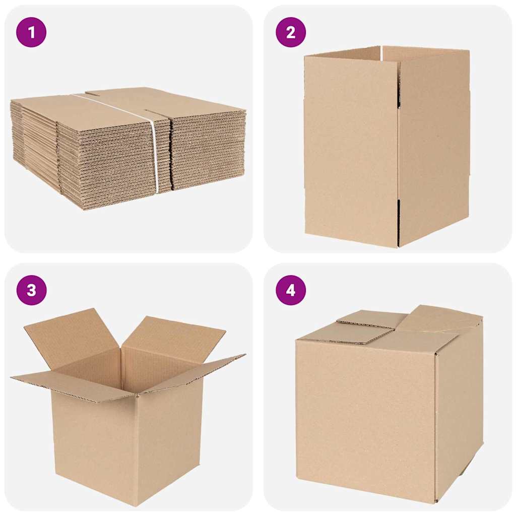 Hajtható doboz 50 pcs Természetes 20 x 20 x 20 cm Karton