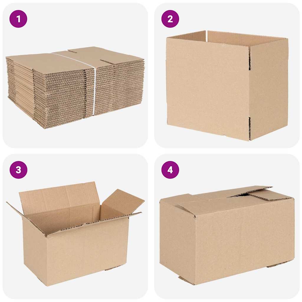 Hajtható doboz 50 pcs Természetes 24 x 13 x 13 cm Karton