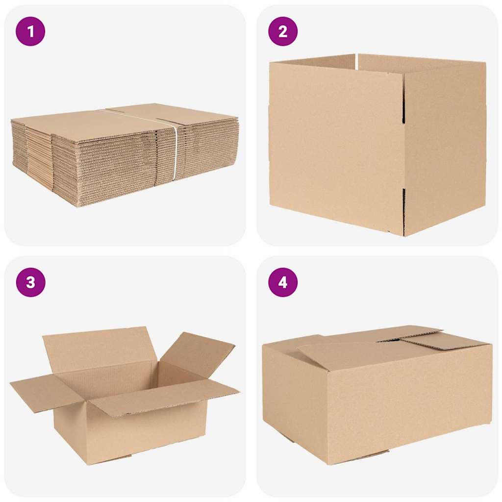 Hajtható doboz 50 pcs Természetes 35 x 24 x 15 cm Karton