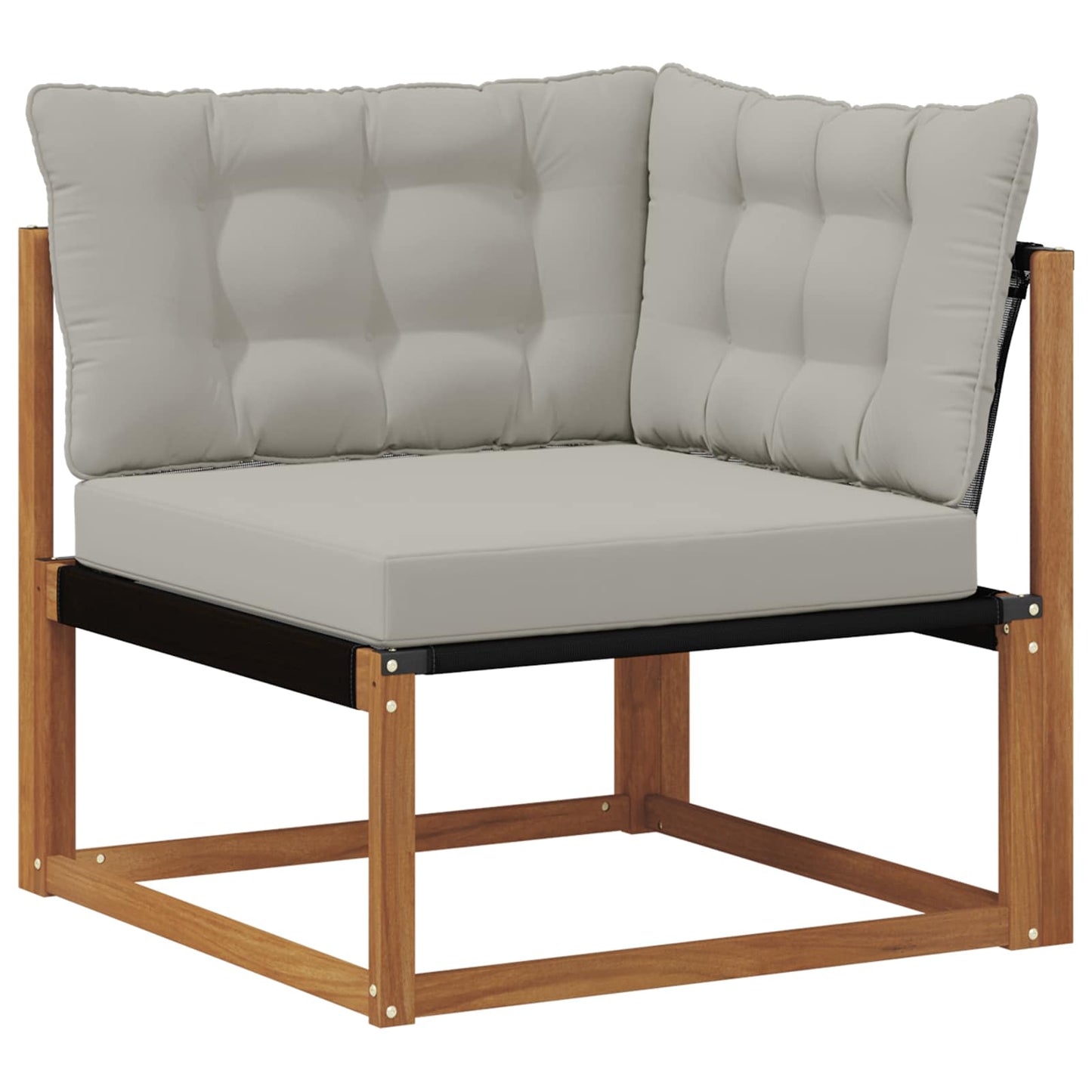 Kültéri kanapé szett 11 pcs Természetes és Világosszürke