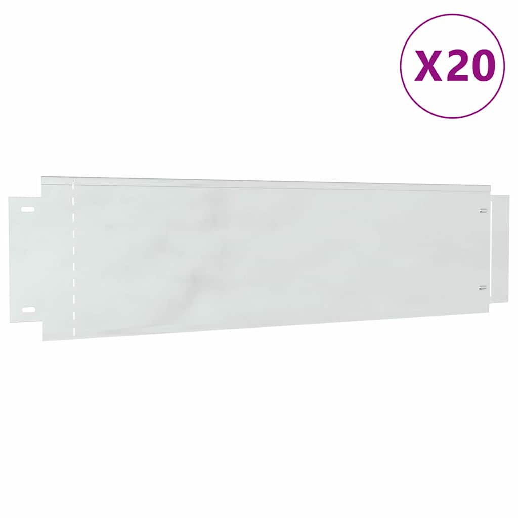 Gyepszegélyek 20 pcs Ezüst 100 x 25 x 0,07 cm Horganyzott acél