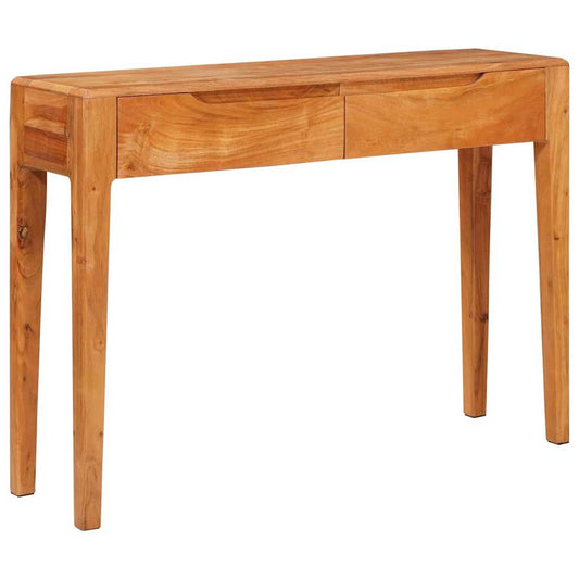 Konzolasztal fiókkal Barna 110 x 30 x 80 cm Tömör Akácfa