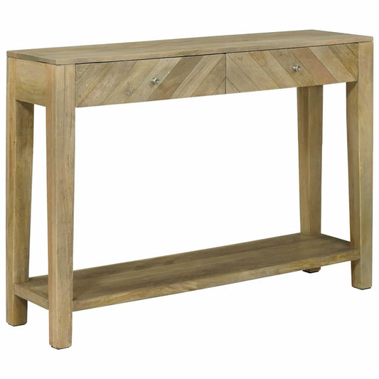 Konzolasztal Természetes szürke 110 x 30 x 80 cm Tömör Mangófát