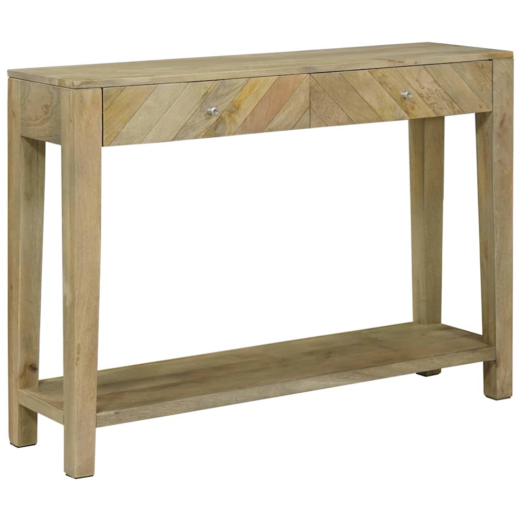Konzolasztal Természetes szürke 110 x 30 x 80 cm Tömör Mangófát