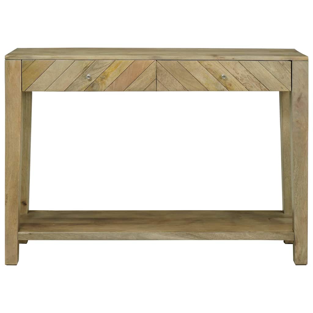 Konzolasztal Természetes szürke 110 x 30 x 80 cm Tömör Mangófát