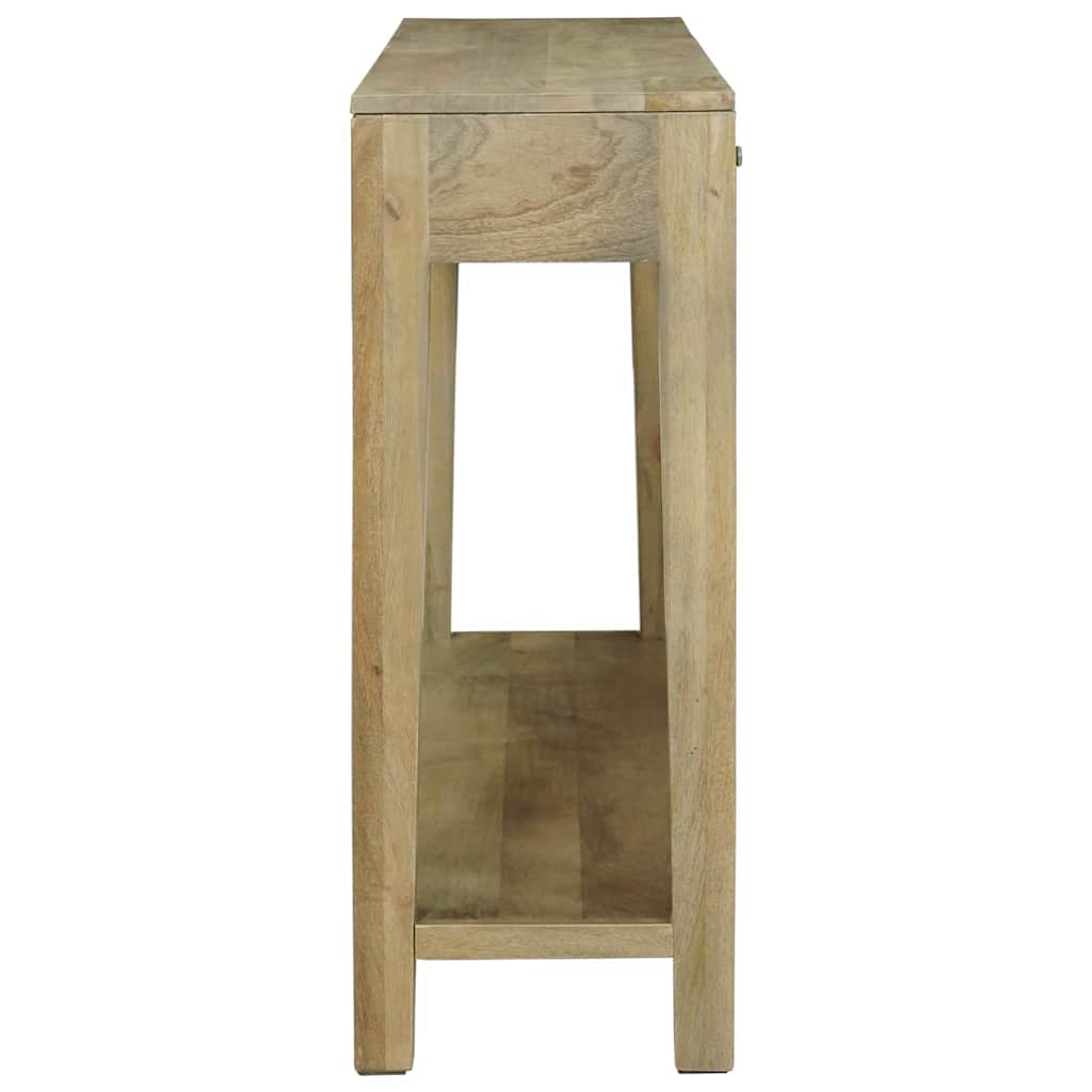 Konzolasztal Természetes szürke 110 x 30 x 80 cm Tömör Mangófát
