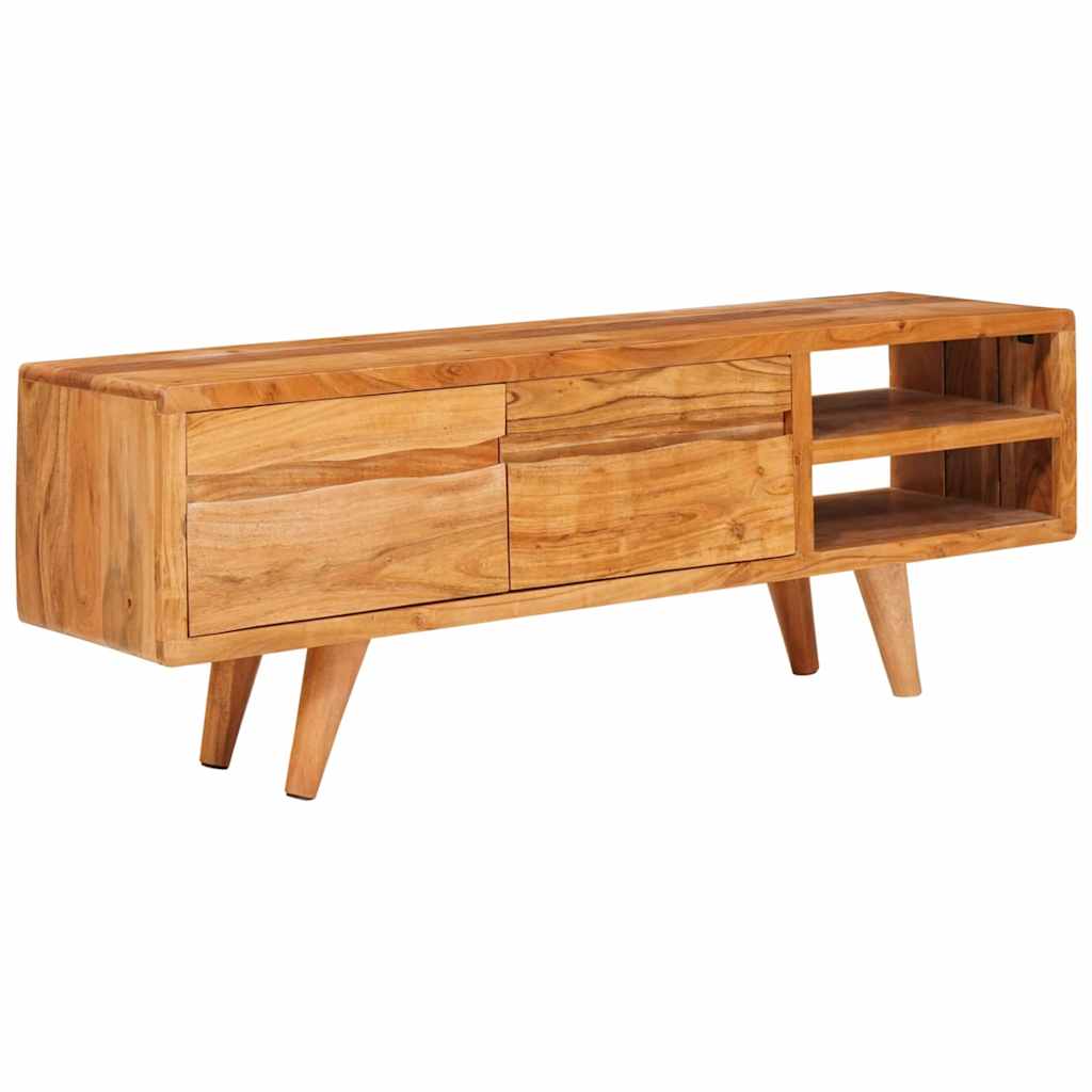 TV szekrény polcokkal Barna 110 x 30 x 40 cm Tömör Akácfa