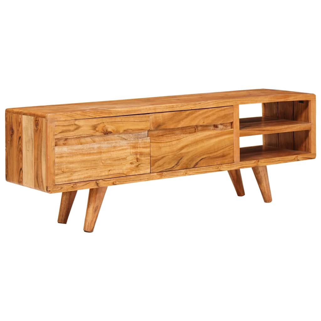 TV szekrény polcokkal Barna 110 x 30 x 40 cm Tömör Akácfa