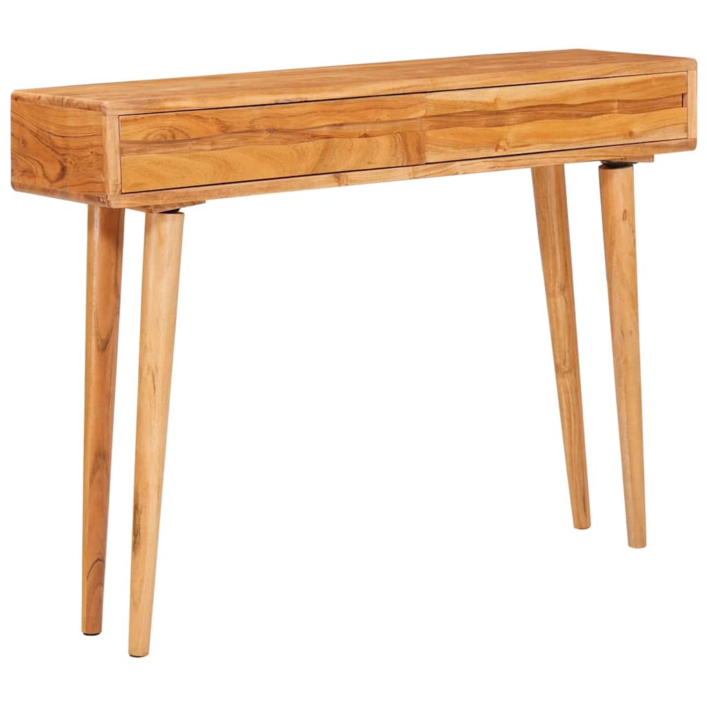 Konzolasztal fiókkal Barna 110 x 30 x 80 cm Tömör Akácfa