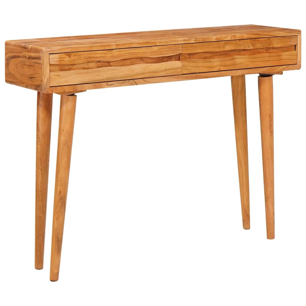 Konzolasztal fiókkal Barna 110 x 30 x 80 cm Tömör Akácfa