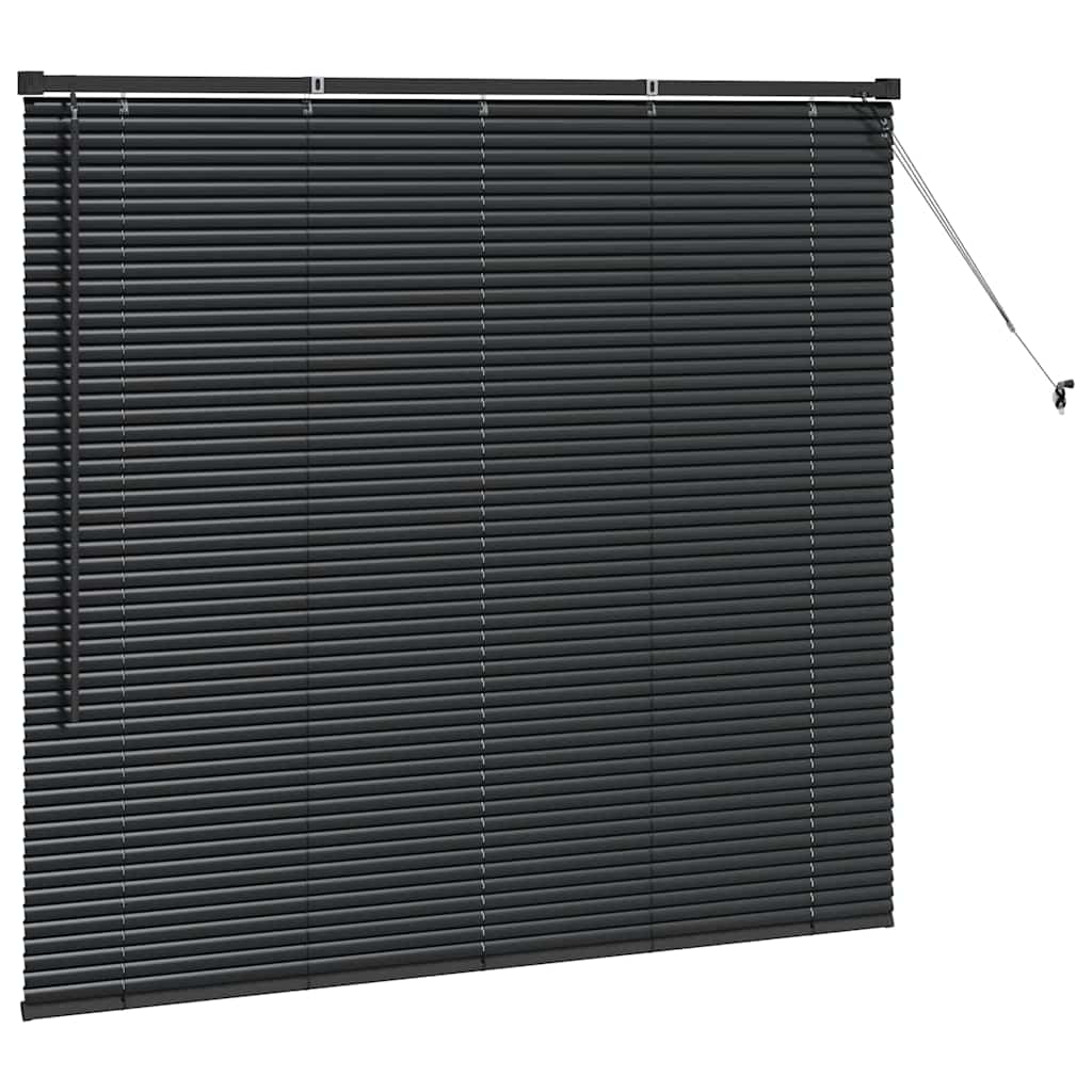 Zsalugáter Redőnyök Fekete 130 x 140 cm Alumínium
