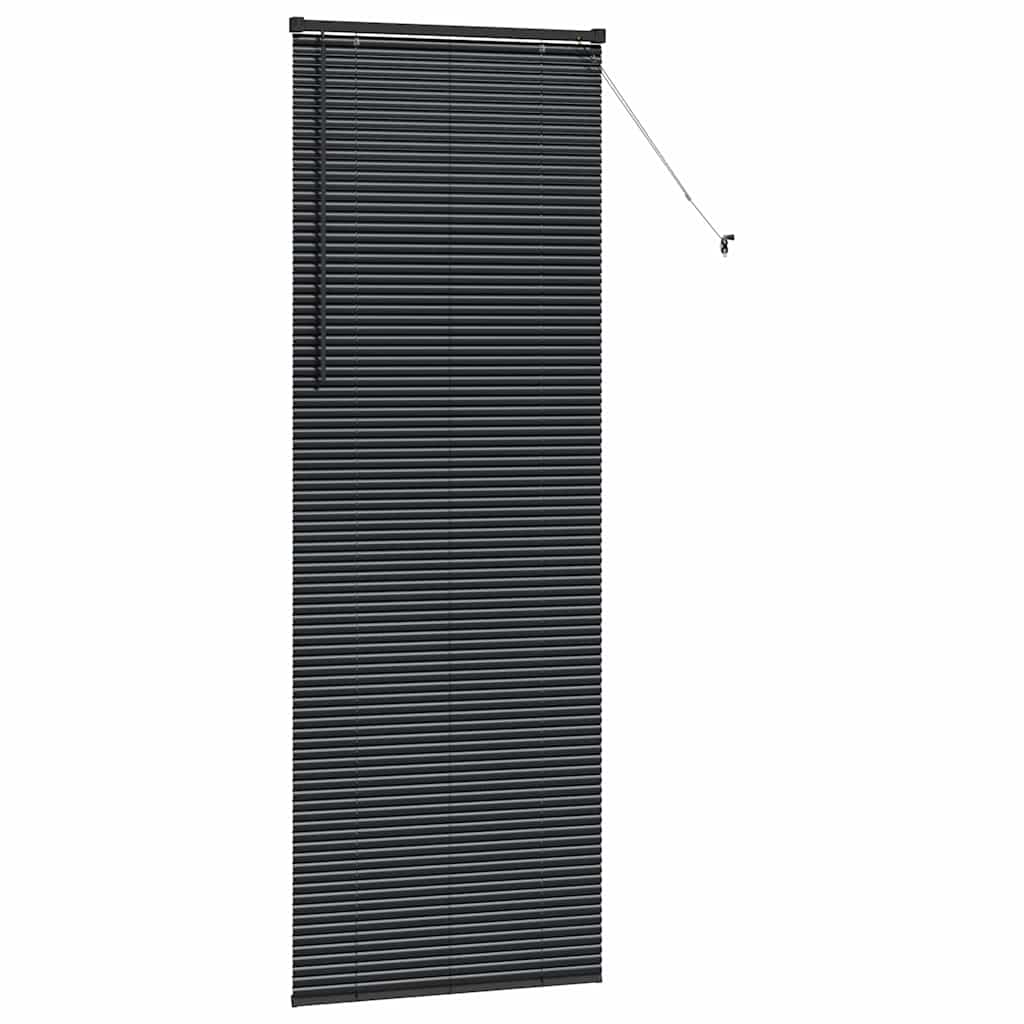 Zsalugáter Redőnyök Fekete 220 x 80 cm Alumínium