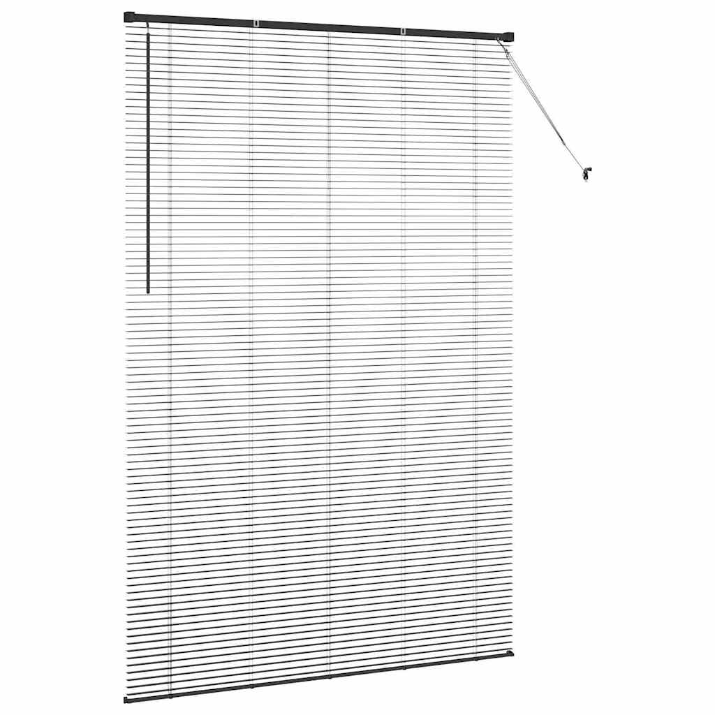 Zsalugáter Redőnyök Fekete 220 x 145 cm Alumínium