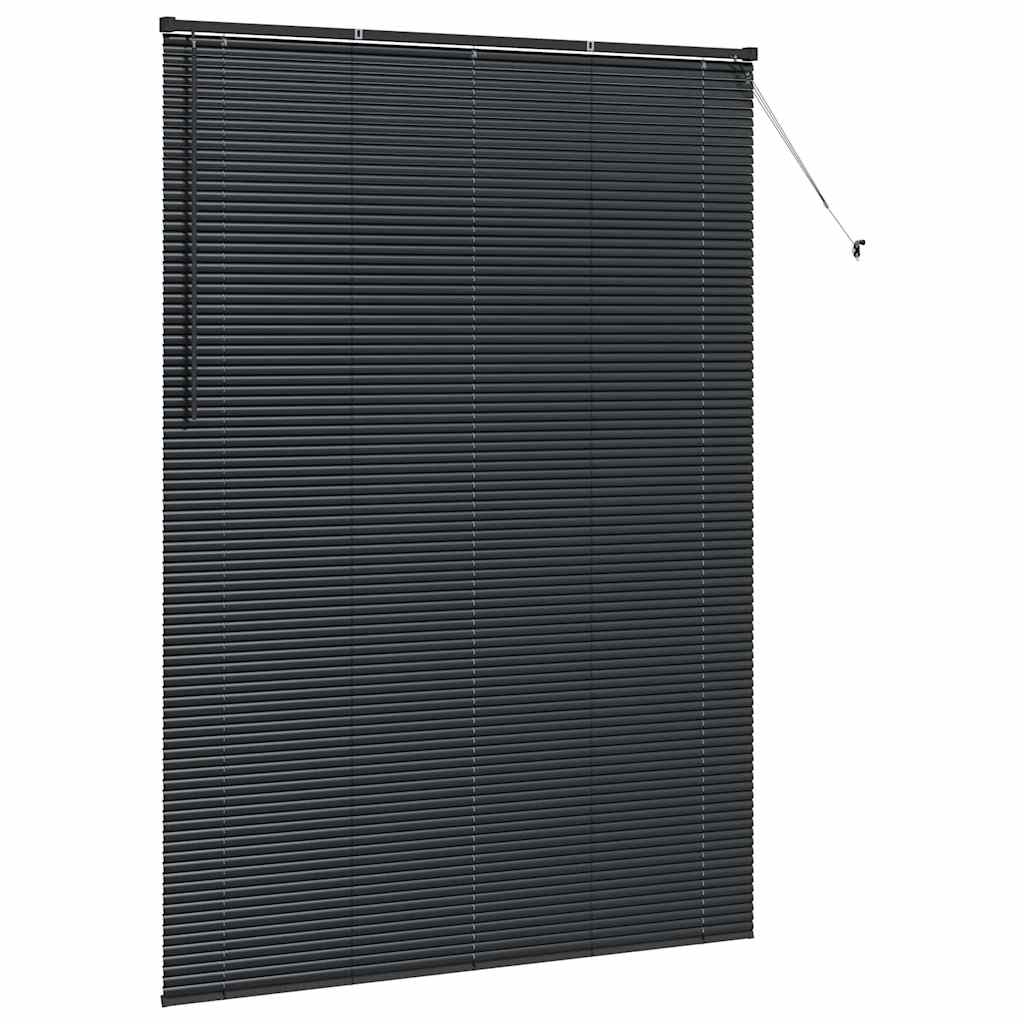 Zsalugáter Redőnyök Fekete 220 x 155 cm Alumínium