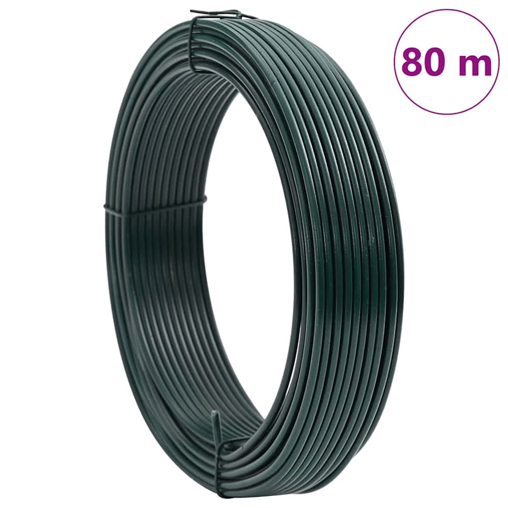 Kerítéskötöző drót Zöld 80 m PVC