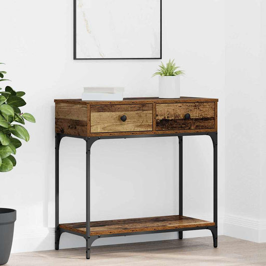 Konzolasztal fiókkal Régi fa 75 x 34,5 x 75 cm Faanyag
