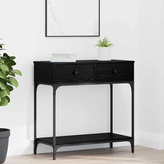 Konzolasztal fiókkal Musta tammi 75 x 34,5 x 75 cm Faanyag